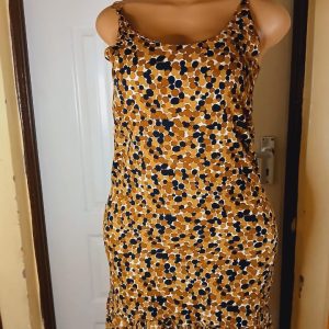 Black white mastard dress