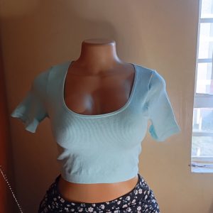 Light blue crop top
