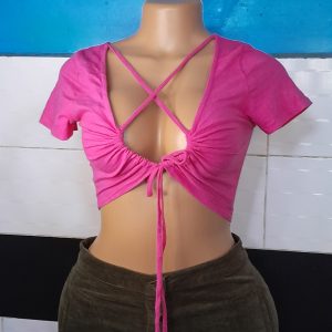 pink crop top