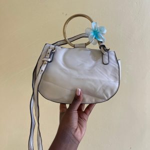 White Circle Handle Crossbody