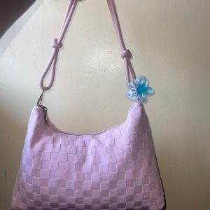 Pink Checkerboard Terry Shoulder Bag