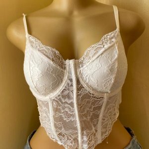White lace corset top