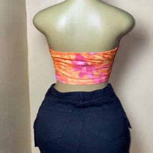 Orange Tie-Dye Bandeau Top