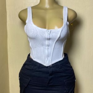 White Zip-Front Corset