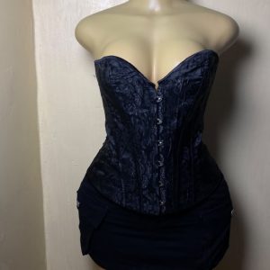 Black Velvet Hook-Front Corset