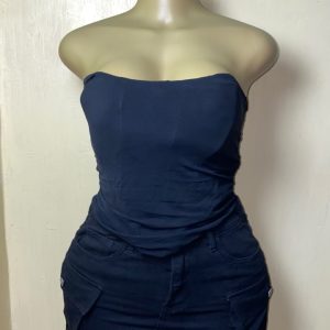 Navy Bandeau Top